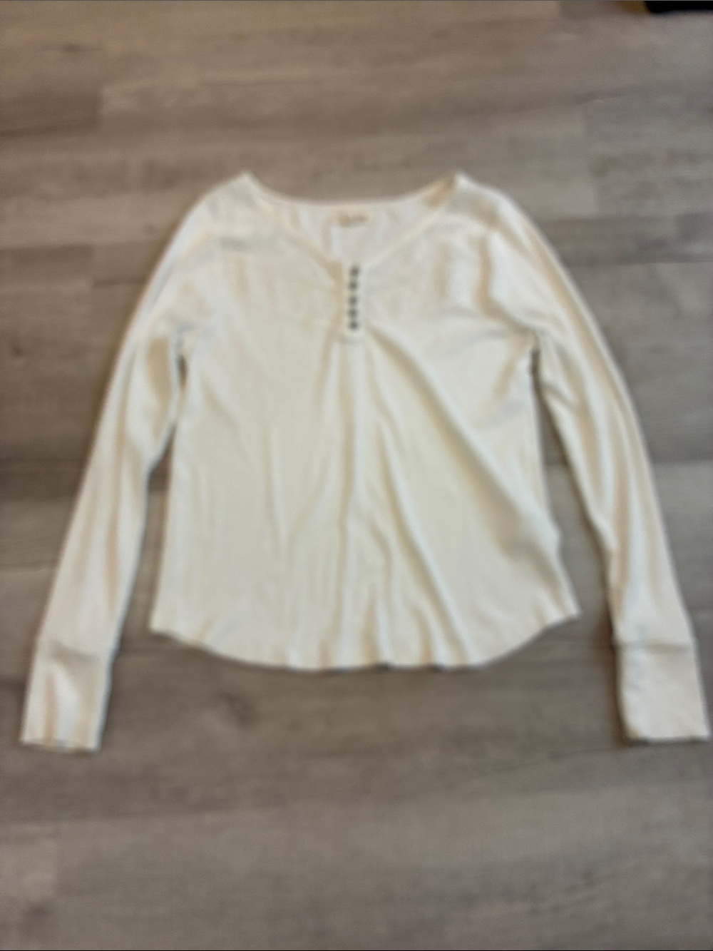 Lucky Brand Cream Long-Sleeve Henley Top